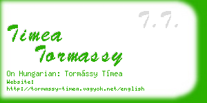 timea tormassy business card