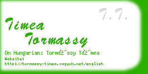timea tormassy business card